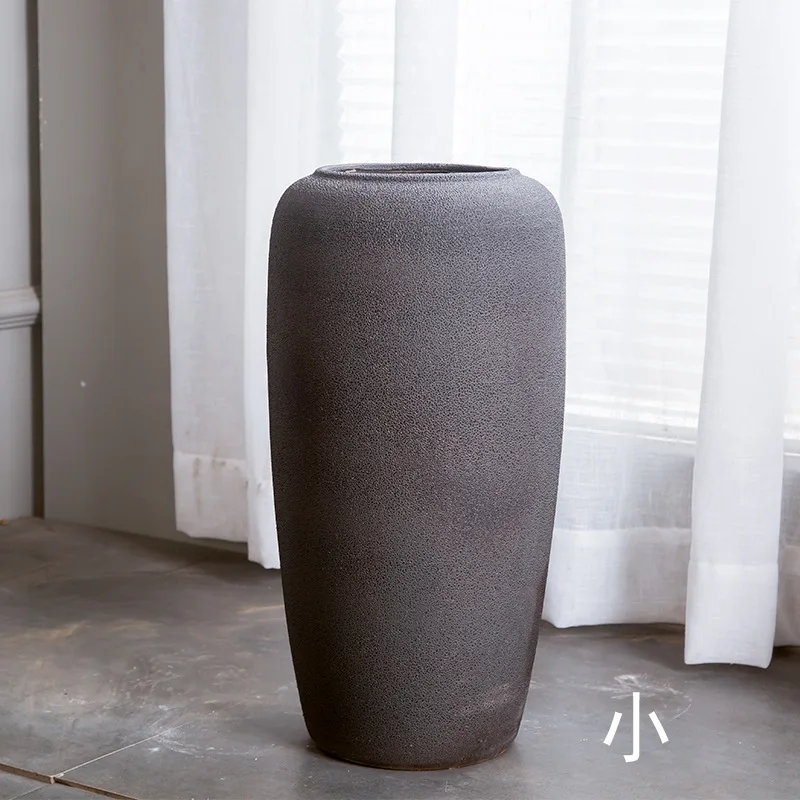 Цзиндэчжэнь фарфор напольная большая ваза матовая Цвет глазури ваза современная Пастораль Стиль Керамика ремесла - Цвет: C