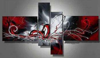 

oil paintings on canvas red black white home decoration Modern abstract Oil Painting wall art B362