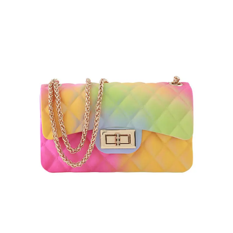 Summer Bag 2020 Women For Beach Transparent Jelly Purse Gradient Color PVC Transparent Handbag Famous Brand Design