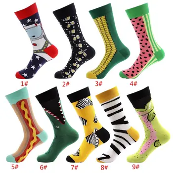

Men Men Boys Winter Warm Cotton Long Ankle Socks Funny Animal Alligator Zebra Striped Colorful Fruit Harajuku Patterns Hip Hop