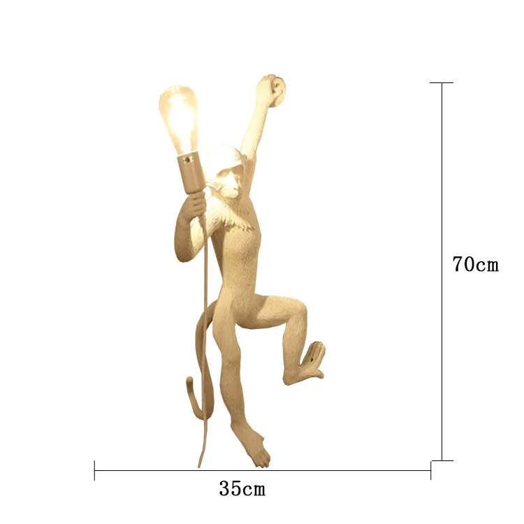 Ретро промышленный светодиодный настенный светильник с обезьяной из смолы для спальни гостиной кухни столовой прихожей лестницы Лофт Ресторан Бар деко