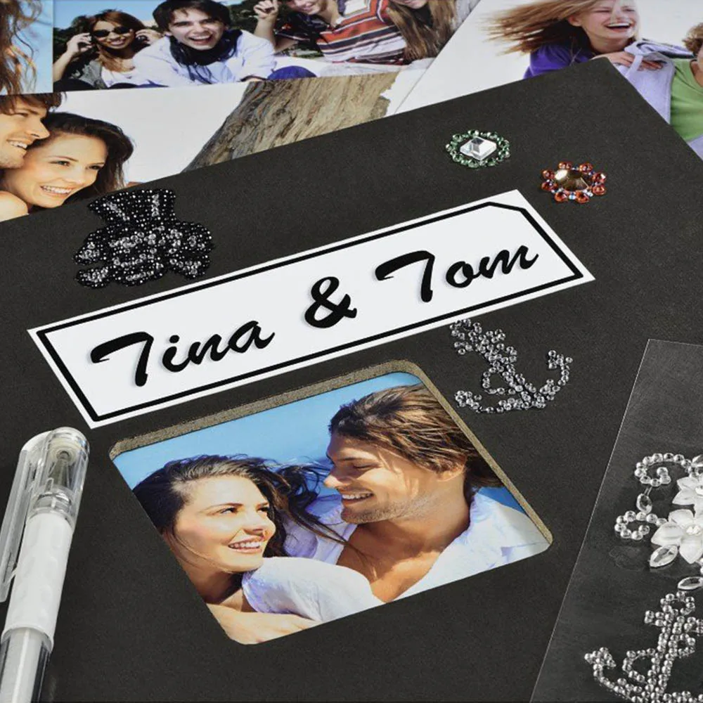 31 x 31cm Photo Album Creative 30 Black Pages DIY Album Scrapbooking Craft Paper Photograph Album for Wedding Anniversary Gifts - Image 2