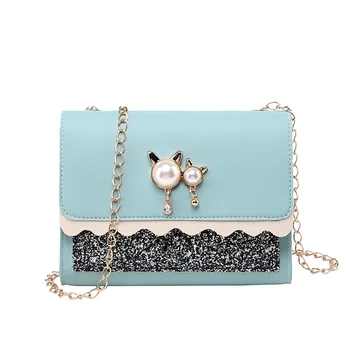 

Maison Fabre Bag Messenger Bag Women Cat Pearl Pendant Sequin Bag Fashion Small Square Messenger Bag Simple Shoulder Bag