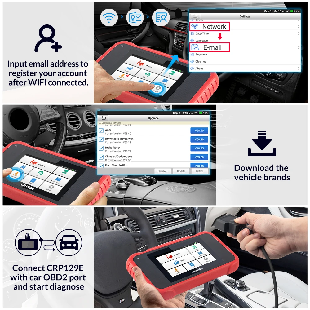 Launch X431CRP129E автомобильный диагностический инструмент OBD2 полный OBDII функции SRS/ABS/EN/AT с 5 сервисами сброса Запуск X431 код чтения|Диагностические сканеры для автомобиля| | АлиЭкспресс