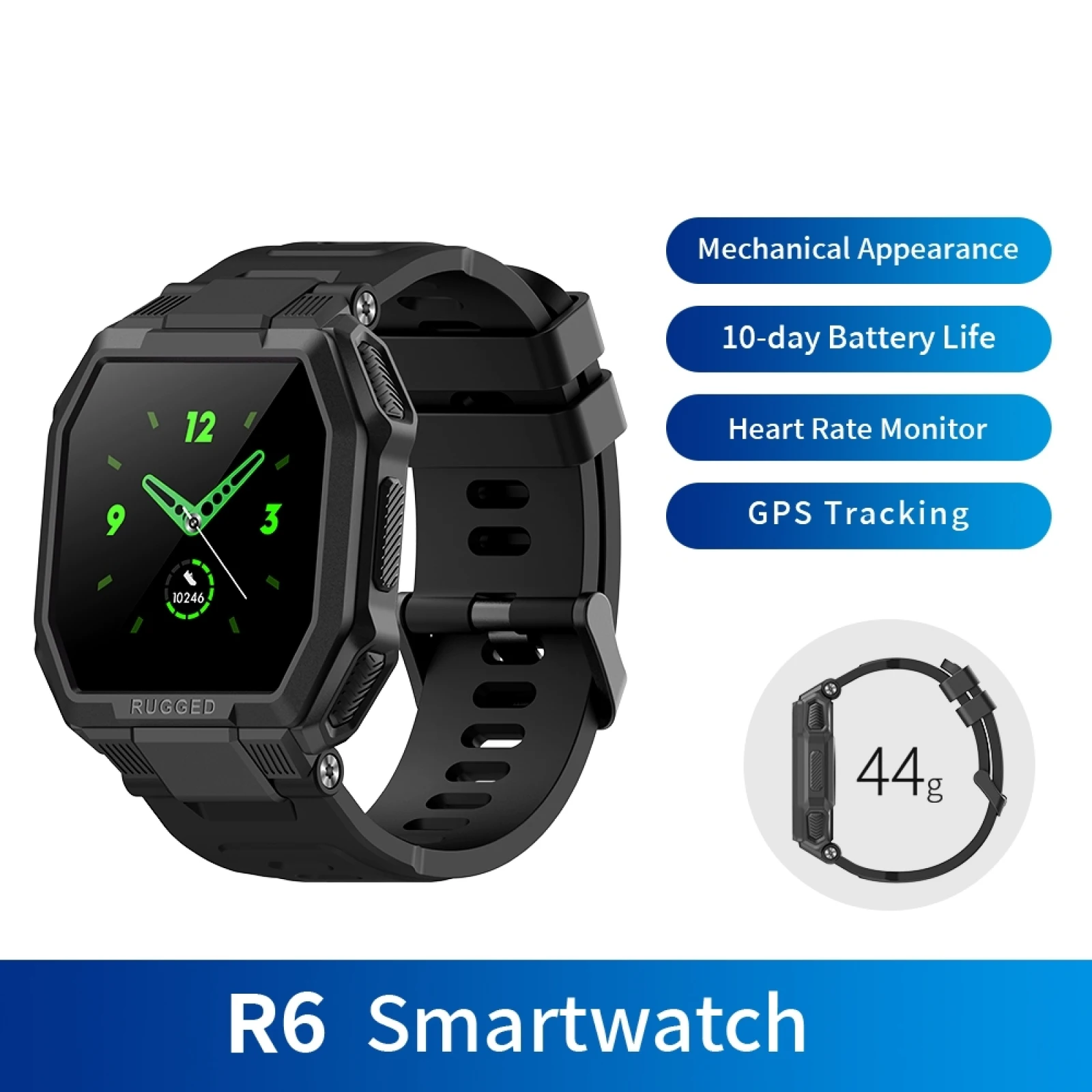 Смарт-часы Blackview R6 мужские с сенсорным экраном 1 3 дюйма IP68 пульсометром и GPS |