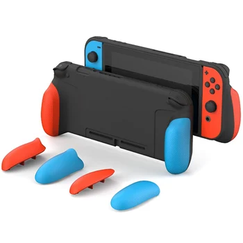 

Protective Shell GripCase Snap Trigger Plus Grip Case with Replaceable Grips For Switch Nintendo NS joy con Cover Case