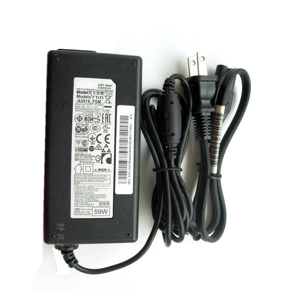 

19V 3.17A AC DC Adapter Charger For Samsung UA32J4088AJ UA32J40SW LCD A5919_FSM 19V 2.53A power adapter
