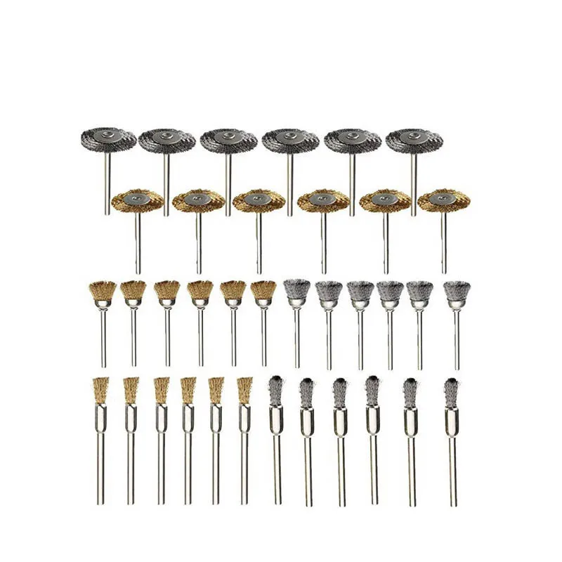

36Pcs Electric Grinding Accessories Set Mini Metal Polishing Brush Rust Removal Scouring Pad Fiber Grinding Wheel Electric Tool