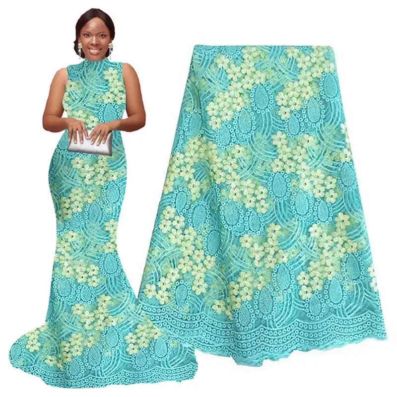 

Latest African Lace Fabric 5 Yards 2019 High Quality Laces Nigeria Net Lace Fabric French Fashion Embroidered Fabric Lace