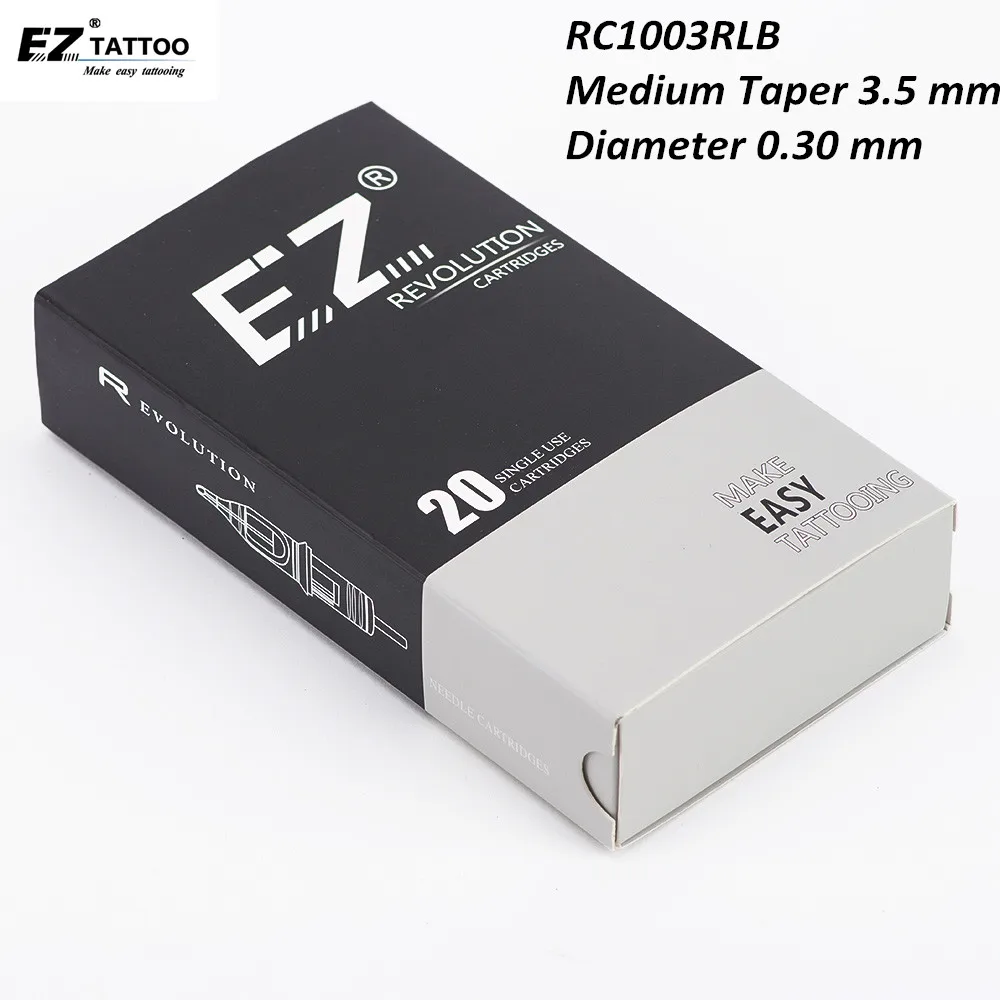 RC1003RLB EZ Revolution тату картридж #10 (0 30 мм) круглые Подводные иглы для и перманентный