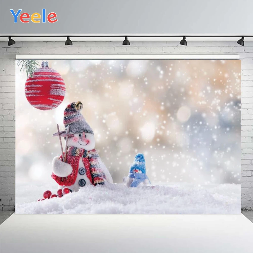 

Yeele Wood Christmas Pine Backgrounds For Photography Winter Snow Snowman Gift Baby Newborn Portrait Photo Backdrop Photocall