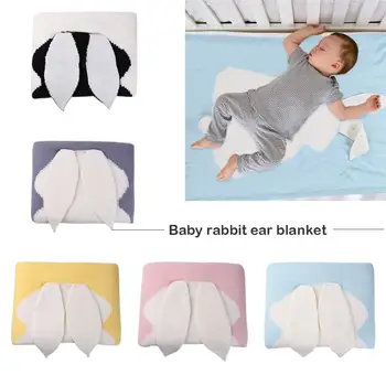 

Warm Rabbit Ear Newborn Baby Blankets Convenient Practical User-friendly Design Knitting Toddlers Stroller Swaddle Wrap