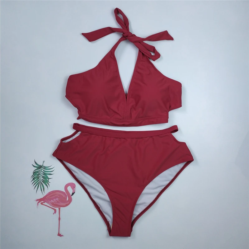 

Low Waist Bikini Women Solid Biquini 2020 Two Piece Swimwear Mujer Strappy Swimsuit Woman Beachwear Sexy Bathing Suit Swimming