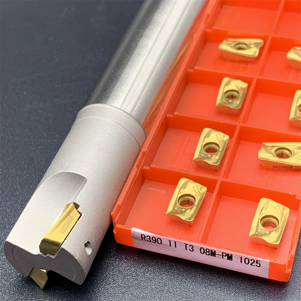 R390-11T308M-PM 1010 / 1025 / 1030 / 1040 / 1130 / 4240 + 1pc R390 C15-16-150 200-2T/C19-20-150-2T R390 밀링 커터 홀더