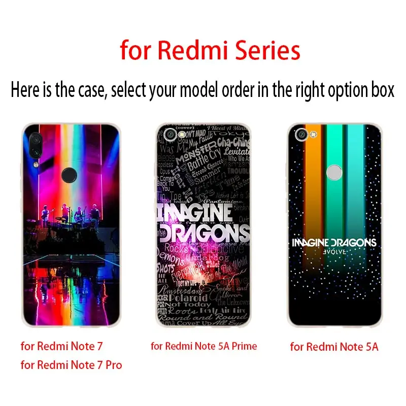 imagine dragons night music Soft Case Cover For Xiaomi Redmi Note 10 9 8 7 6 5 Pro 10s 9s 9T 8T Bag