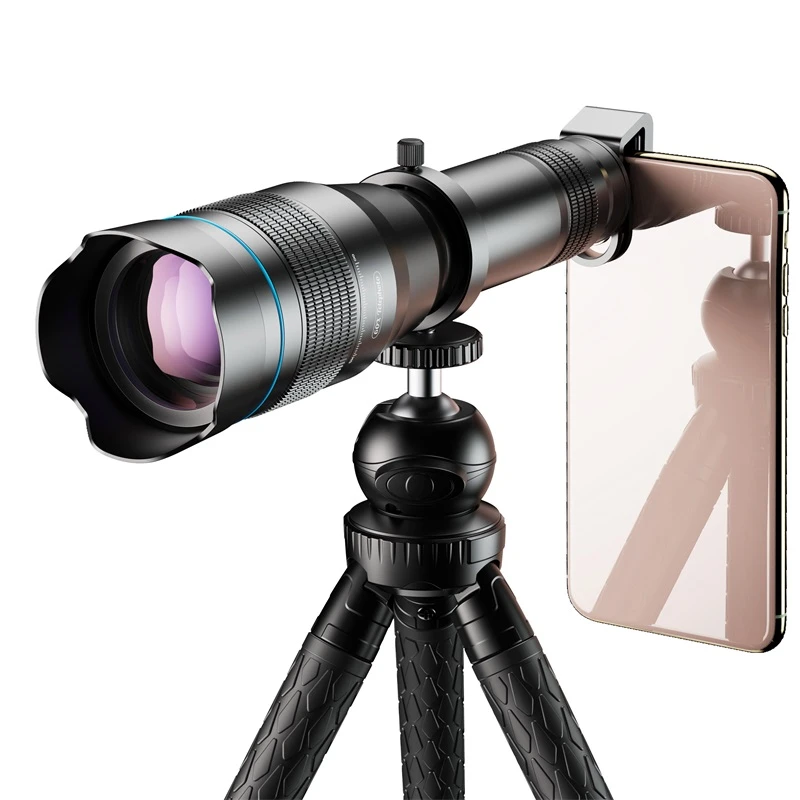 Apexel HD 60x望遠鏡レンズ,電話カメラレンズ,超望遠ズーム,すべてのスマートフォン用のリモコン付き拡張可能三脚携帯電話レンズ -  AliExpress