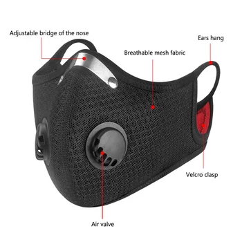 

Reusable Half Face Mask Cycling Dustproof Mask Air Pollution Pollen Allergy Woodworking Mouth Mask Breathing Protection
