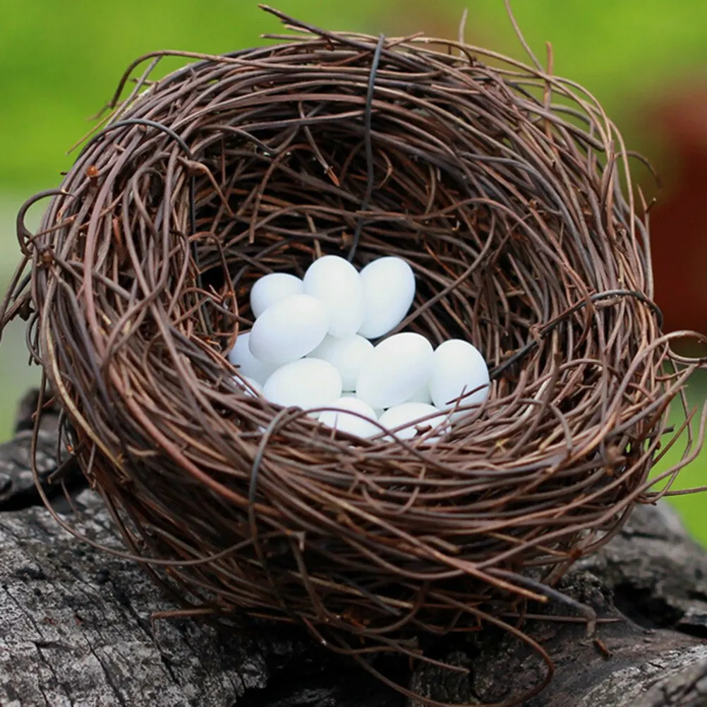 Artificial Miniature Micro Fake Bird Egg Nest Garden Tree Decoration Ornaments 