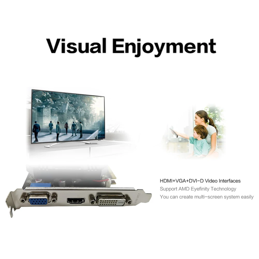 Yeston Radeon R5 240 GPU 4GB GDDR3 64bit Gaming Desktop PC Video Graphics Cards support VGA/DVI-D/H