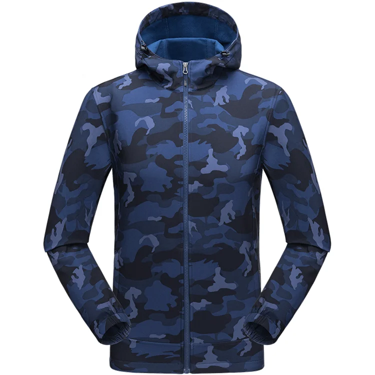 TECTOP зимние мужские и женские толстые походные флисовые спортивные куртки для улицы Кемпинг Треккинг термо ветронепроницаемое внутри флисовое пальто VA669 - Цвет: Men Iron Blue Camou