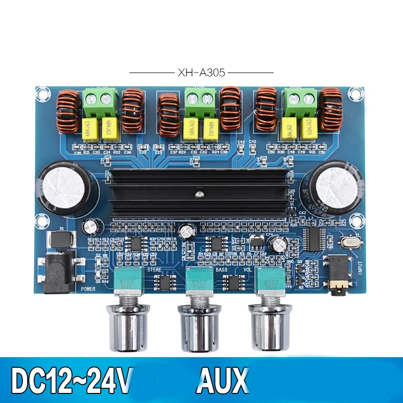 Kaolanhon DC12~ 24 В 100 Вт+ 50 Вт* 2 5,0 Bluetooth усилитель плата высокой мощности двойной TPA3116D2 2,1 цифровой усилитель плата с AUX тон