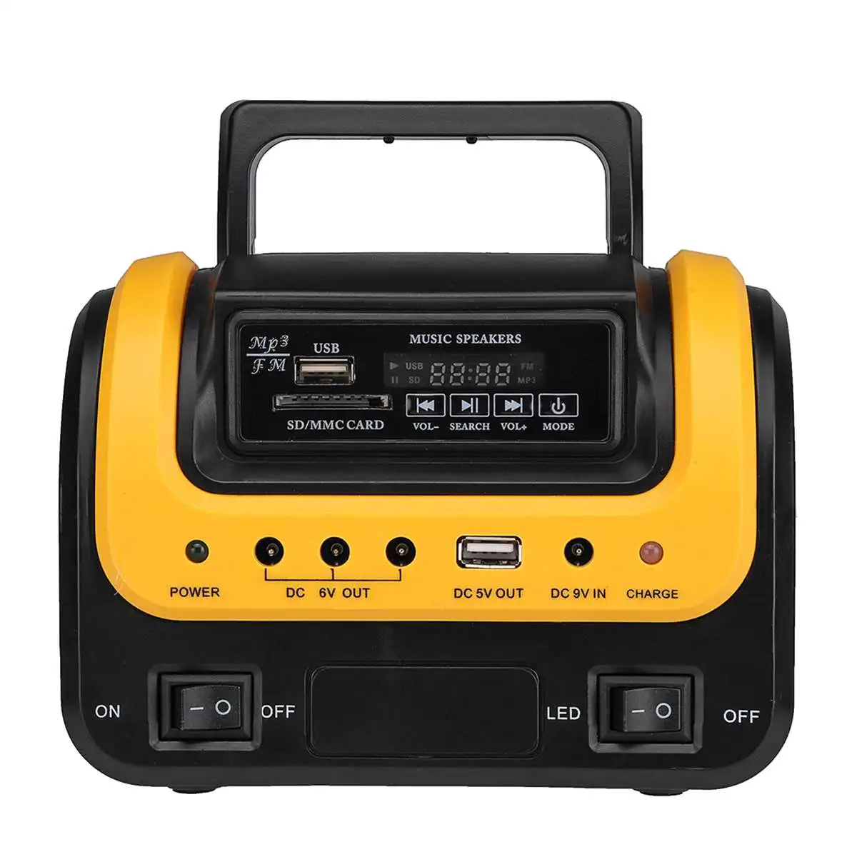 

Radio Portable LED Lighting System Kit MP3 Radio Flashlight USB Charger 3 LED Bulb Outdoor Emergency Solar Panel Power Generator