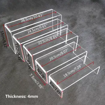 

New 5Pcs Set Clear Retail Riser Acrylic Perspex Sturdy Jewellery Display Riser Stand Showcase Jewelry Display Rack Organizers De
