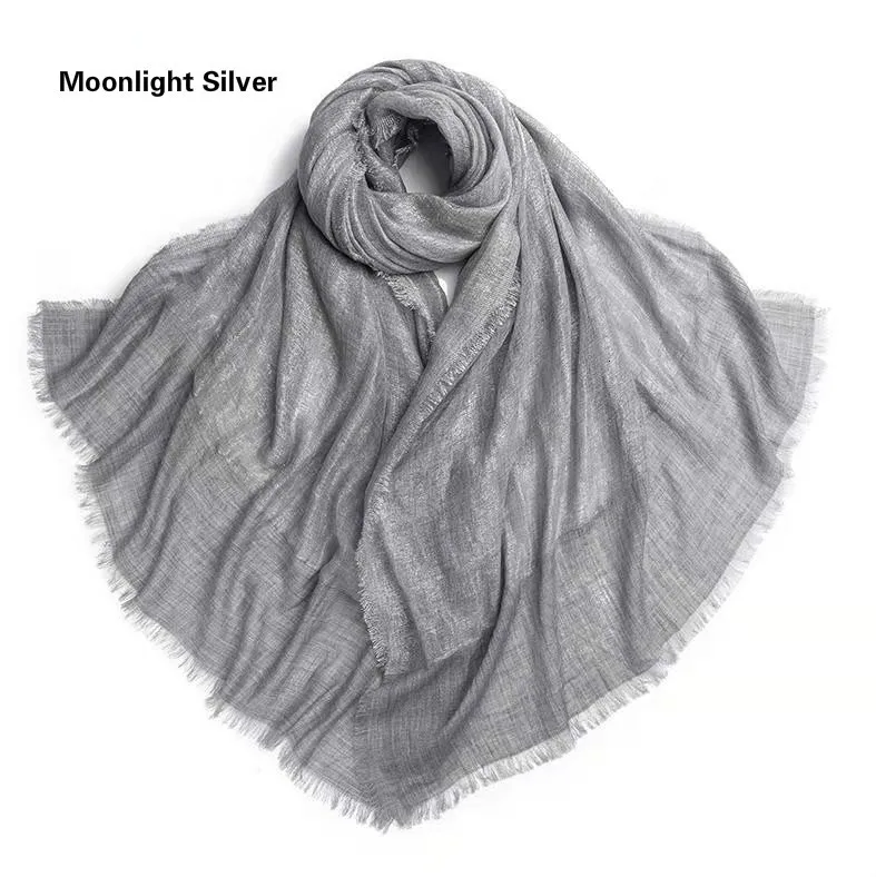 Moonlight Silver Bufanda Invierno Mujer шерстяной шарф дизайн шали и палантины для женщин Зимняя мода роскошный фуляр Femme пашмины пончо шарфы - Цвет: Moonlight Silver