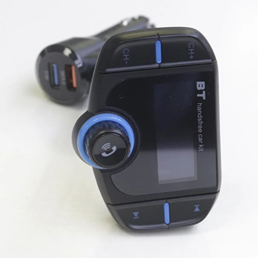 Car FM Transmitter with 1.7 Inch Display Upgraded BT70 Bluetooth Transmitter Quick Charge3.0 Wireless FM Modulator