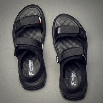 

2020 New High Quality Fashion Men's Summer Shoes Soft Comfortable Men Shoes Waterproof Casual Beach Shoes Size:38-44 Black