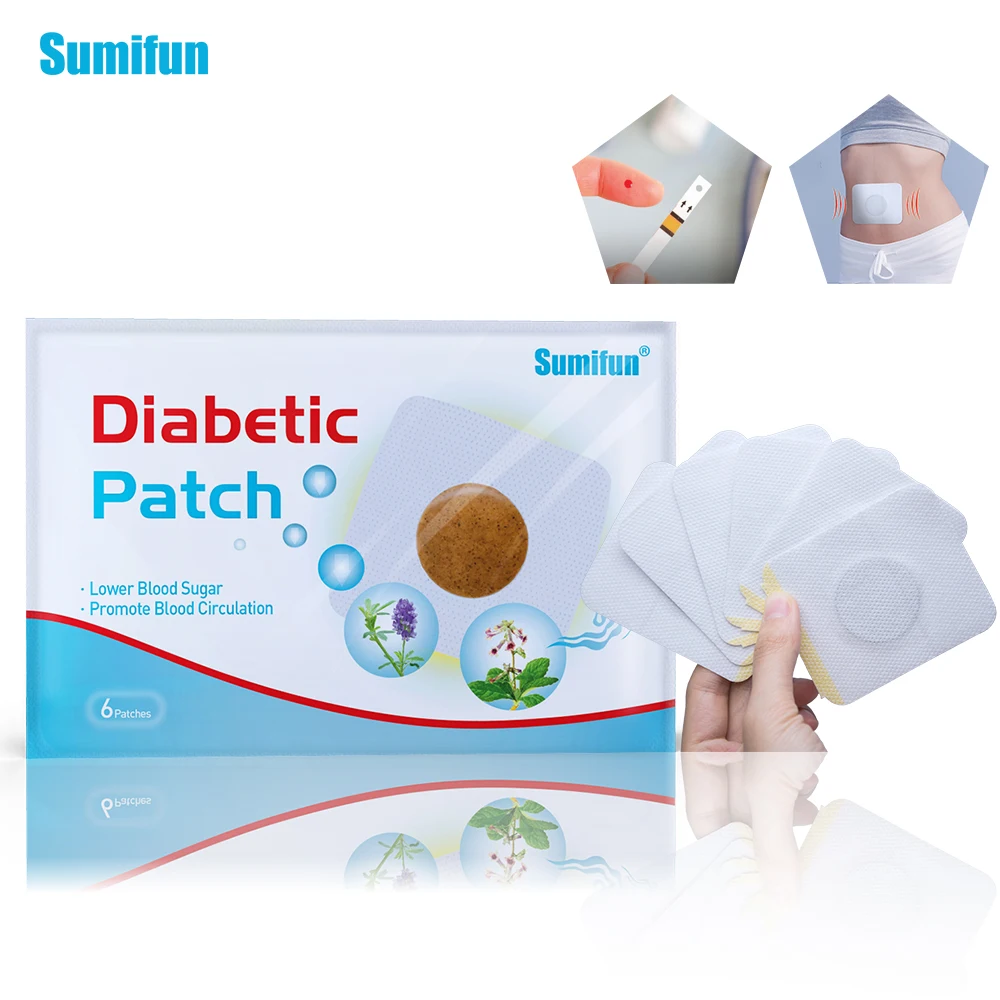 Sumifun, 30 шт./5 пакетов, пластырь для диабетиков, стабилизирует баланс уровня сахара в крови, уровень глюкозы, натуральные травы, медицинский пластырь для диабета D1791