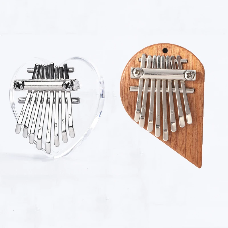 

8 Key Half Heart Carlimba for Couples Solid Wood Teclado High Quality Mbira Delicate Musical Instrument Transparent Thumb Piano