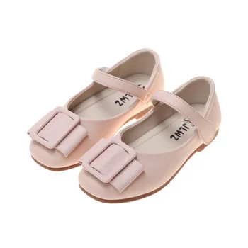 

Girls Flats For Spring And Autumn Solid Hook & Loop Buckle Strap PU Leather Sandals For Kids Girl Asakuchi Fashion Loafers Shoes