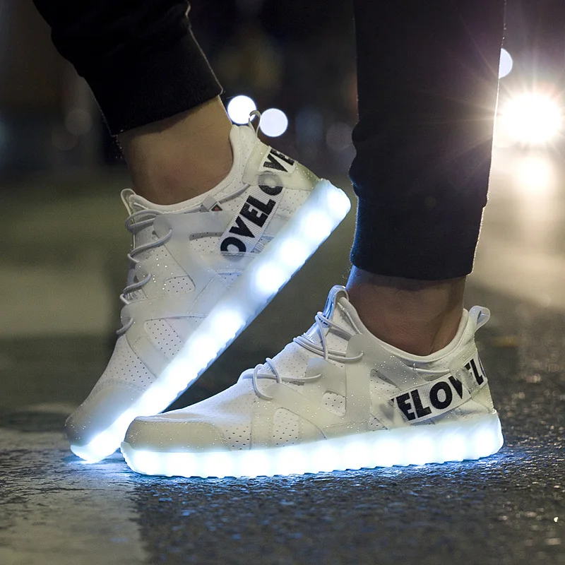 Светодиодный светильник унисекс; обувь для бега с зарядкой от usb; Zapatos De Mujer; светящаяся повседневная обувь для пар; Homme Li Ning; Zapatos De Hombre; обувь