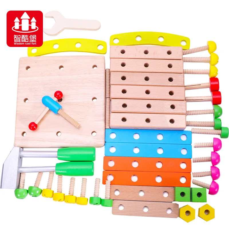 

Children Nut Combination Disassembly Toy Building Blocks Early Childhood Educational Deconstructable Lu Ban Chair gong ju yi Men