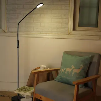 

ICOCO LED Floor Lamp Gooseneck Adjustable Pole Height 5 Color Temperatures 5-Level Dimmable for Reading Bedroom No flickere