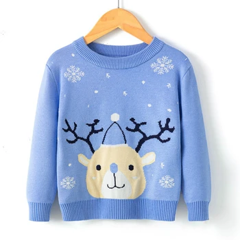 

Original Zebra Remember Kid cute style winter clothes Christmas fawn sweater Covered with snowflakes pattern kid autumn pullover