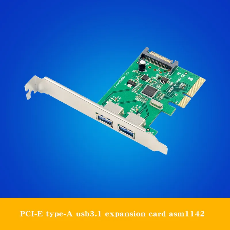 

PCI-E X4 Ultra High Speed Dual Port USB 3.1 expansion card type-A socket asm1142