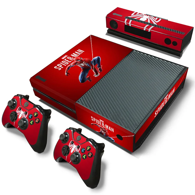 Marvel Spiderman Cartoon Style Sticker for XBOX ONE Skin Sticker Console and Controllers for XBOX ONE Gamepad Controller Decal 