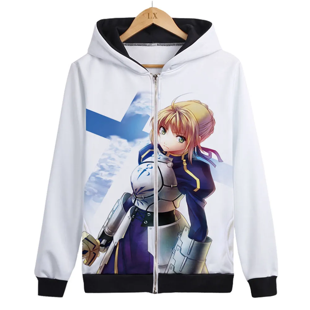Fate/stay night Saber Лев толстовка на молнии с капюшоном Косплей Костюм Fate Zero унисекс утолщенная куртка Повседневная Толстовка уличная одежда - Цвет: Style9