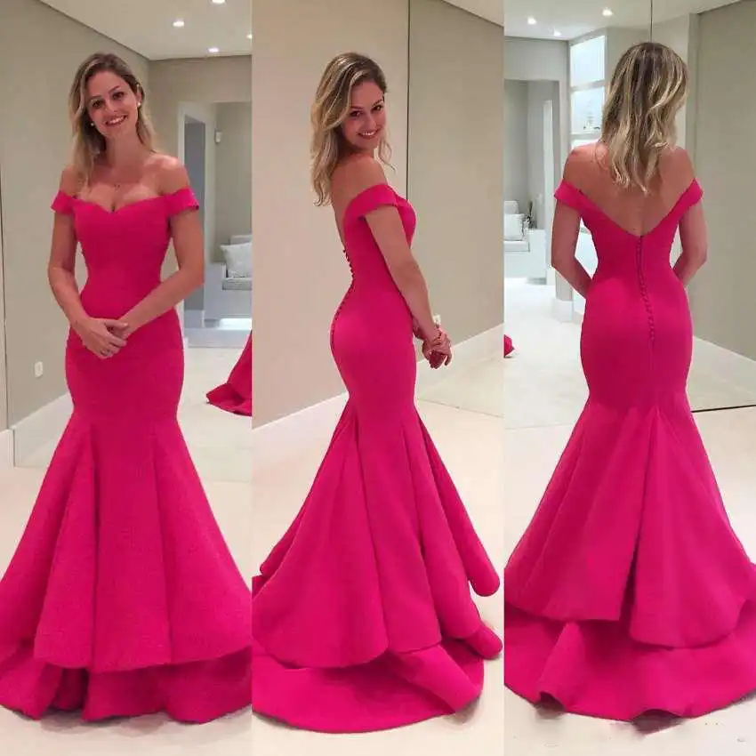2020 Elegant Fuchsia Mermaid Prom 