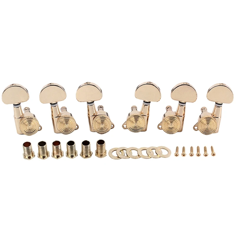 

6 Pcs Gold Locked String Tuning Pegs Key Tuners Machine Heads for Acoustic Electric Guitar Lock Schaller Style