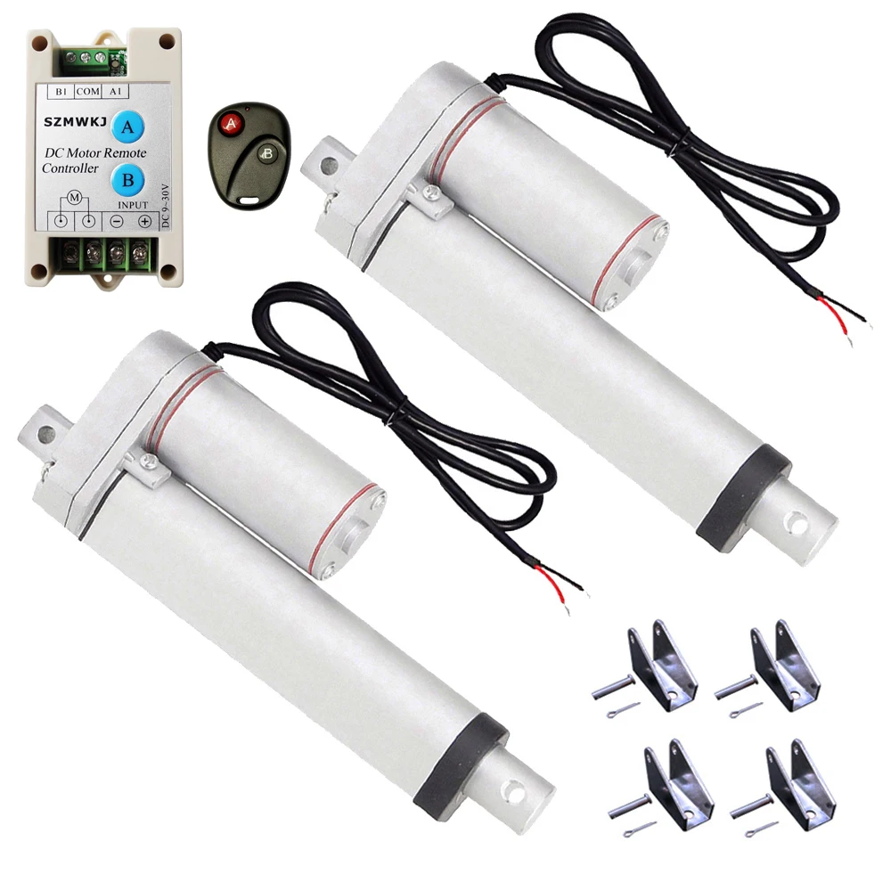

Set of Wireless Control System-2PCS 150mm/6" Stroke 12V DC 330lbs Linear Actuators &Wireless Controller &Brackets for TV Lifts