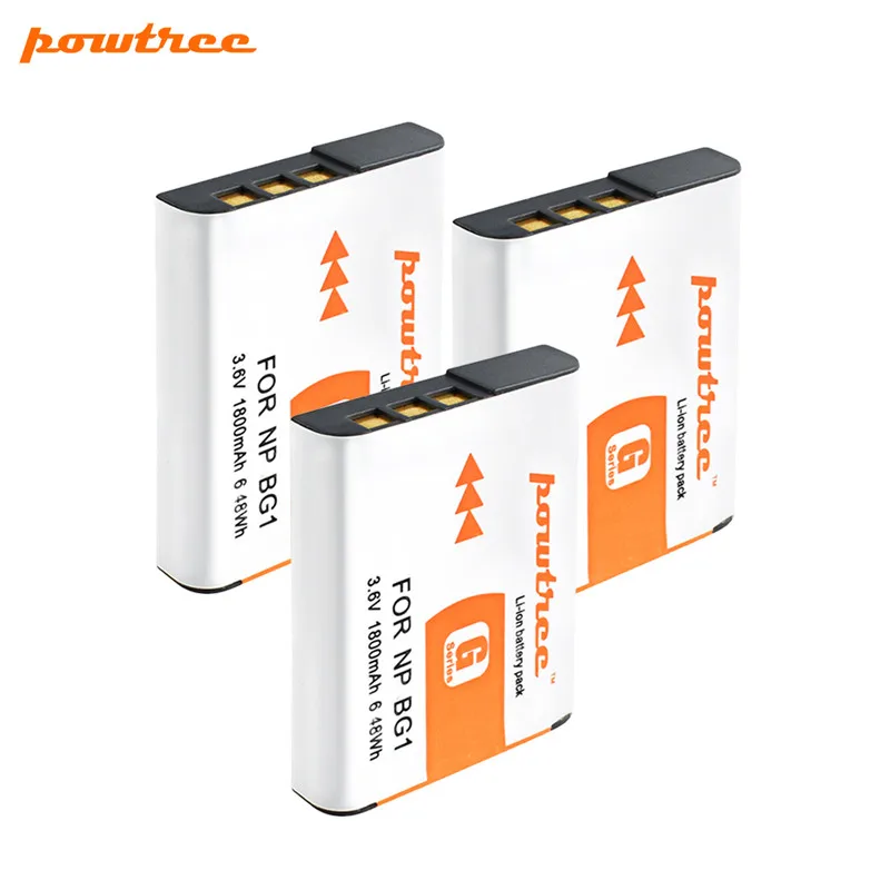 POWTREE Батарея 3,6 V 1800 мА/ч, NP-BG1 NP BG1 NPBG1 цифровая фотокамера Batteria для sony детали sony Cyber-shot DSC-H3 DSC-H7 DSC-H9 - Цвет: 3 Battery