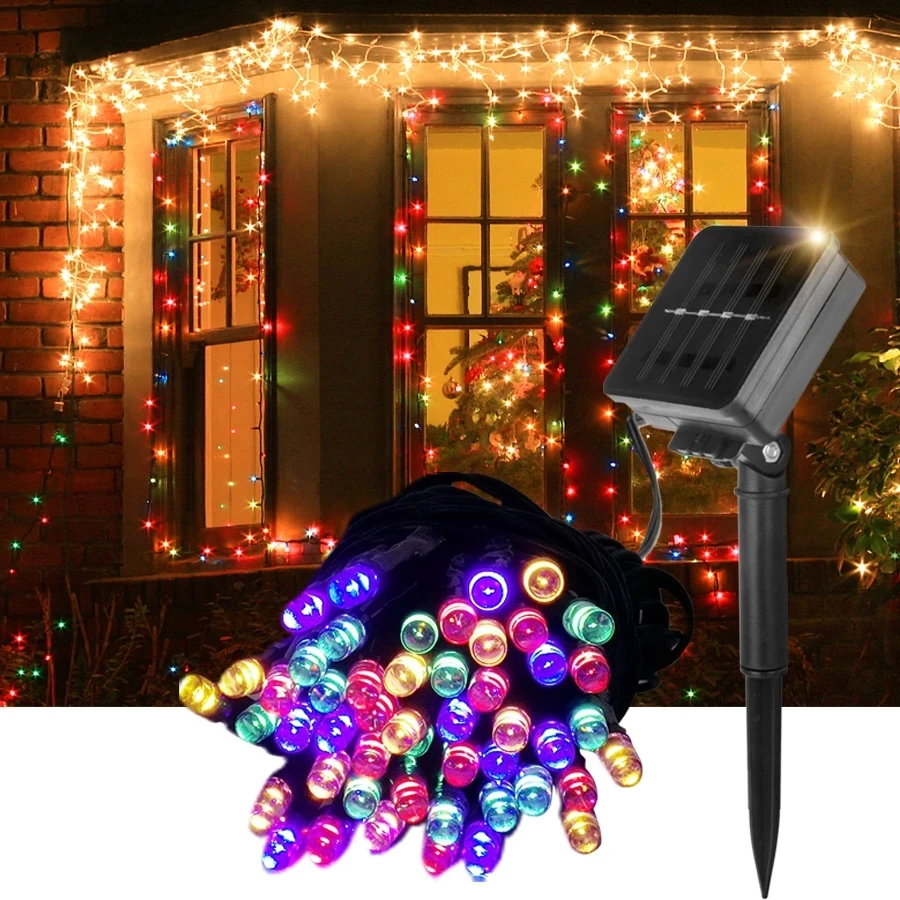 

Solar LED String Light Outdoor Waterproof Christmas Solar Lights for Party Garden Decoration 7M 12M 22M RGB New Year Fairy Light