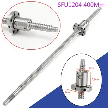 

1pcs SFU1204 400mm C7 Precision Ball Screw with 1204 Flanged Single Ball Nut for BK / BF10 Machining CNC parts