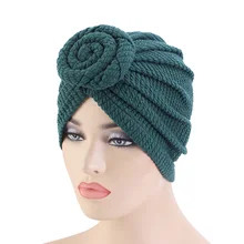

New Fashion Women Cotton Elastic Twist Knot Hat Turban Ladies Chemo Cap Headbands Hair Accessories Party Wedding Headwear