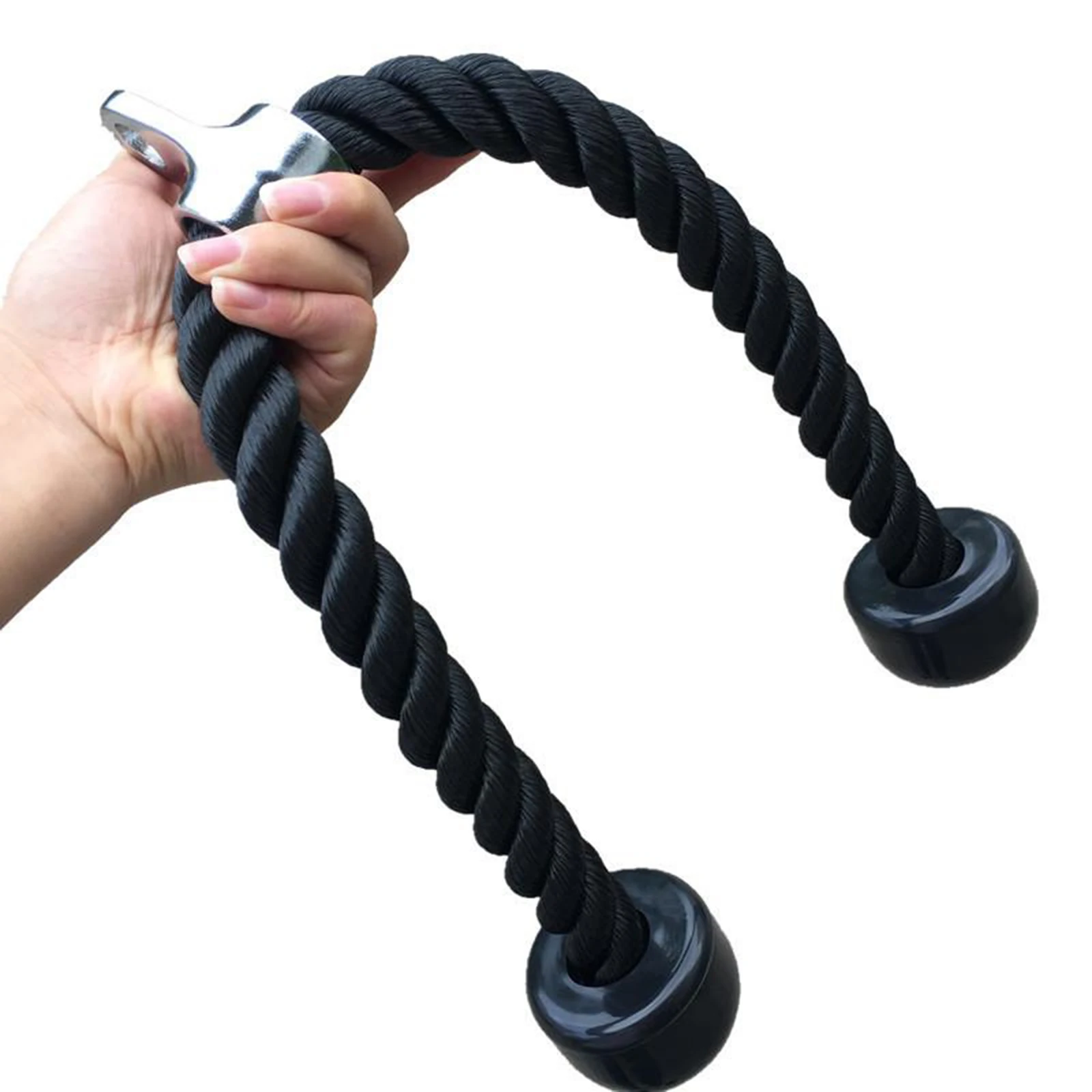 Strong Nylon Triceps Rope 27'' Lat Pull Down Rope Nonslip Handles