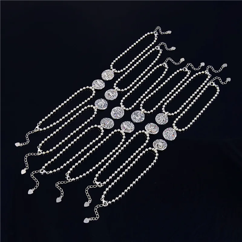 Европейские и американские модели взрыва 12 созвездий Стерлинговое Серебро 925 пробы подарок модный браслет женские серебряные 925 ювелирные изделия