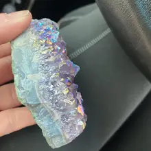 

Lovely Rainbow Angel Aura Crazy Amethyst Clusters Natural Violet Furnishings Cluster Rough And Office Stone Home Crystal Gi O8W0